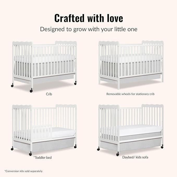 Dream On Me Carson Classic 3-in-1 Convertible Crib in White