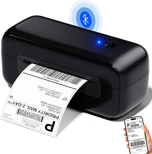 Phomemo Bluetooth Thermal Label Printer - 4x6 Shipping Label Printers for Small Business, Packages, Office, Organization - Thermal Printer Compatible with Amazon, Ebay, Shopify, Etsy, USPS, Fedex, DHL