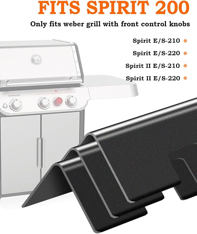 Flavorizer Bars 15.3" for Weber Spirit & Spirit 2 GS4 Grill Parts Spirit 200 E220 S220 S210 E210 Parts with Front Control, 3 Pcs Flavor Shields Grill Replacement Parts for Weber 7635 69899