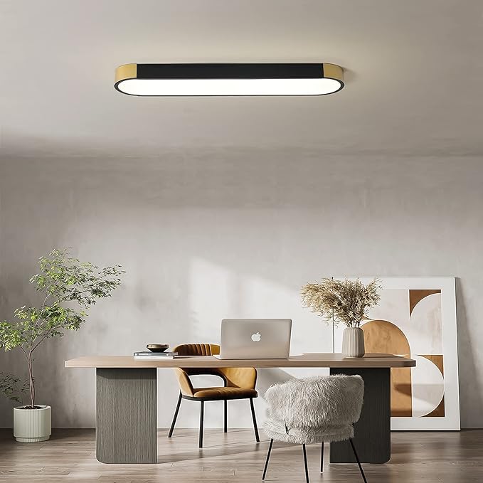 Tioolo Dimmable LED Ceiling Lights Modern Acrylic Linear LED Ceiling Lamp 2.3FT Semi Flush Mount Wraparound Shape Lighting Fixture with Remote Control for Kitchen Dining Living Room (36W/3000-6500K)