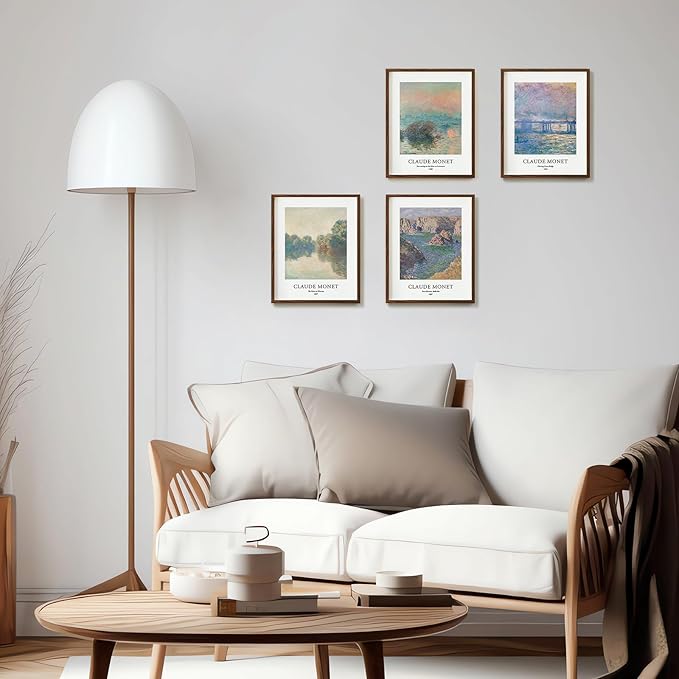 EVOLE HOME Claude Monet Art Prints, Set of 4 Wall Art, Unframed 8x10 Art Prints, Giclée Prints, Impressionism Art Poster for Home Decor, Office Wall Decor, Gift for Men, Women