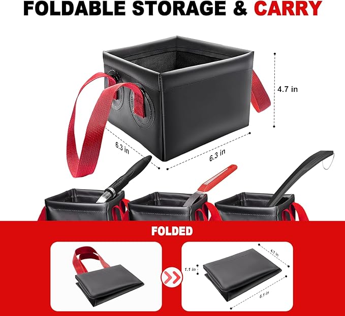 Grill Rescue Brush Dunk Tank,Grill Brush Bucket,Grill Brush Bristle Free Soak Basin,Collapsible Bucket for Grillart Grill Brush Bristle Free,Square Water Basin for Steam Grill Brush (Only Soak Basin)