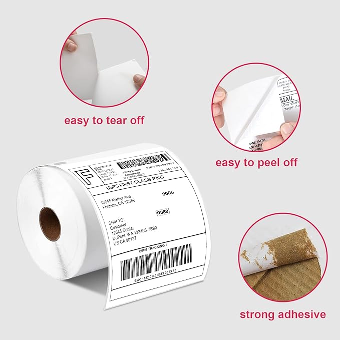 2640 Labels/12 Rolls Postage Shipping Labels 4"x6" Compatible with Dymo 4XL 1744907, 1755120, Direct Thermal Labels White Perforated Shipping Label, BPA Free