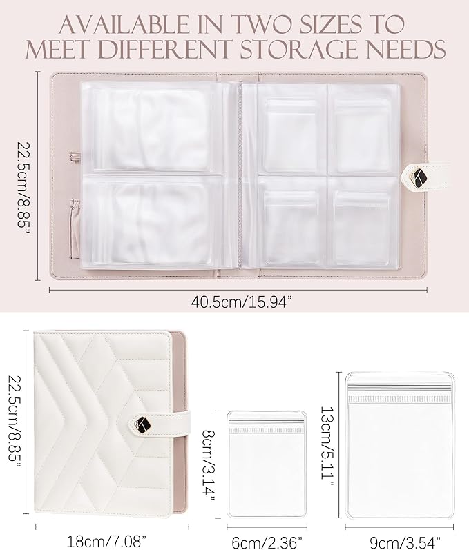 Homde Women Travel Jewelry Box: Traveling Organizer for Ring Necklace Bracelet - Storage Book with Plastic Pouches for Friend Sister Mother