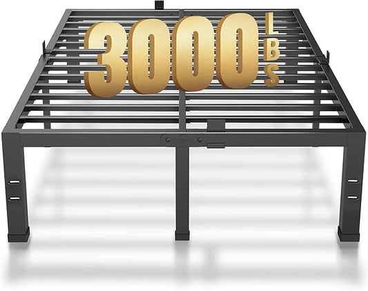 MAF Queen Bed Frame Size 14 Inch Metal Heavy Duty Platform Bedframe with Steel Slats Support Noise Free Queen-Bed-Frame, No Box Spring Needed