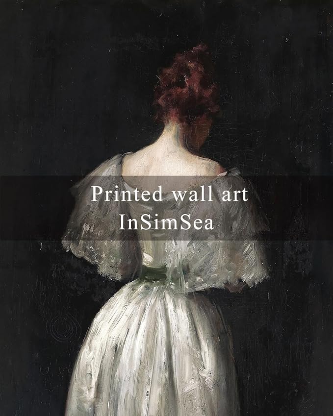 InSimSea Square Framed Canvas Wall Art, Home Decor Seventeenth Century Lady Classical Wall Art Painting, Desk Decor, Canvas Art Prints Wall Decor for Living Room Bedroom Bathroom 10"x10"