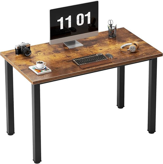 Need Small Computer Desk 39.4 inches Sturdy Writing Desk for Small Spaces, Small Desk Teens Desk Study Table Laptop Desk, Rustic Brown AC3-10060-FB