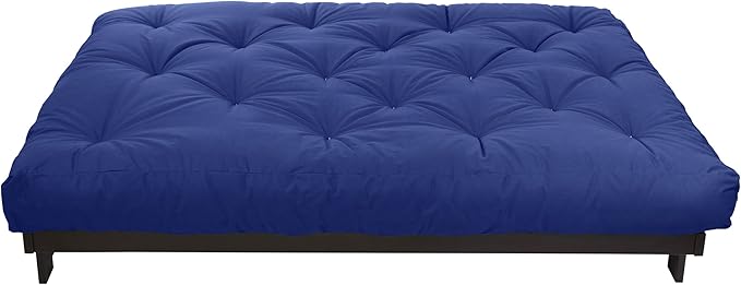 Mozaic Full Size 8-Inch Cotton Twill Gel Dual Memory Foam Futon Mattress, Blue