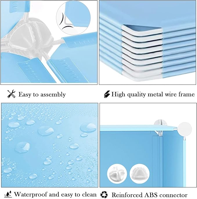 AWTATOS Cube Storage Organizer Protable Closet Organizers and Storage for Kids DIY Stackable 6 Cubes Storage Shelves Clothes Organizer for Bedroom, Home, Blue