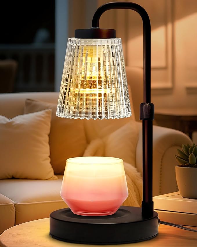 Adjustable Candle Warmer Lamp with Timer: Height Adjustable Birthday Gift for Women for Scented Jar Candles - Safe, Flameless Lighting and Fragrance Warmer for Home Office Decor
