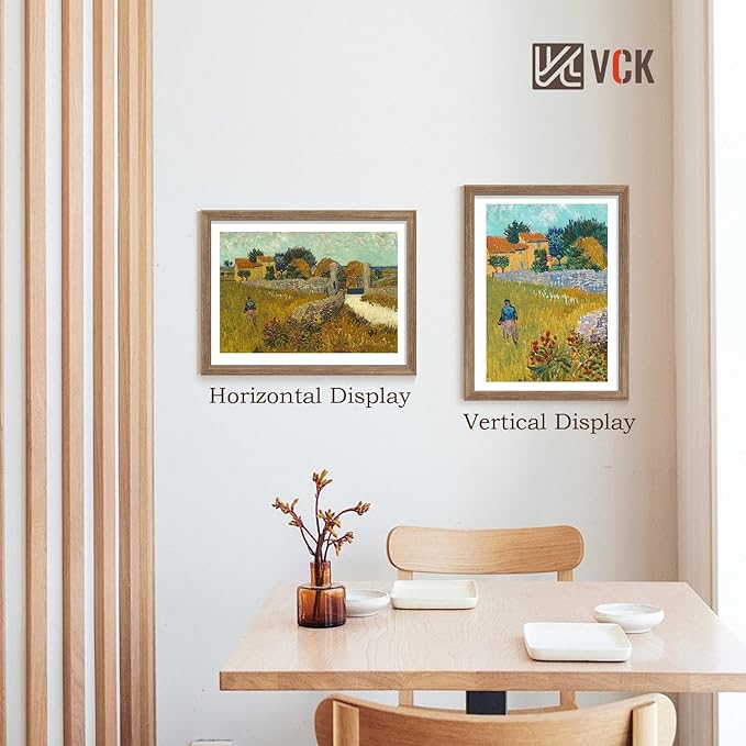 VCK 18x24 Poster Frame Set of 4 - Walnut, Gallery-Quality Wood Picture Frames, 1.1-Inch Wide Border, Polished Plexiglass, Vertical or Horizontal Wall Display for Photo/Art/Prints, Walnut