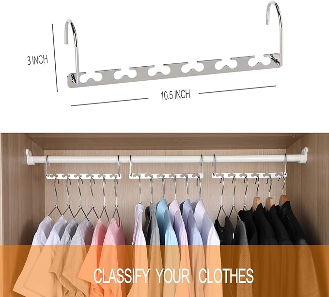 GEFTOL Space Saving Hangers Metal Hanger Magic Cascading Hanger Closet Clothes Organizer(8 Pack)