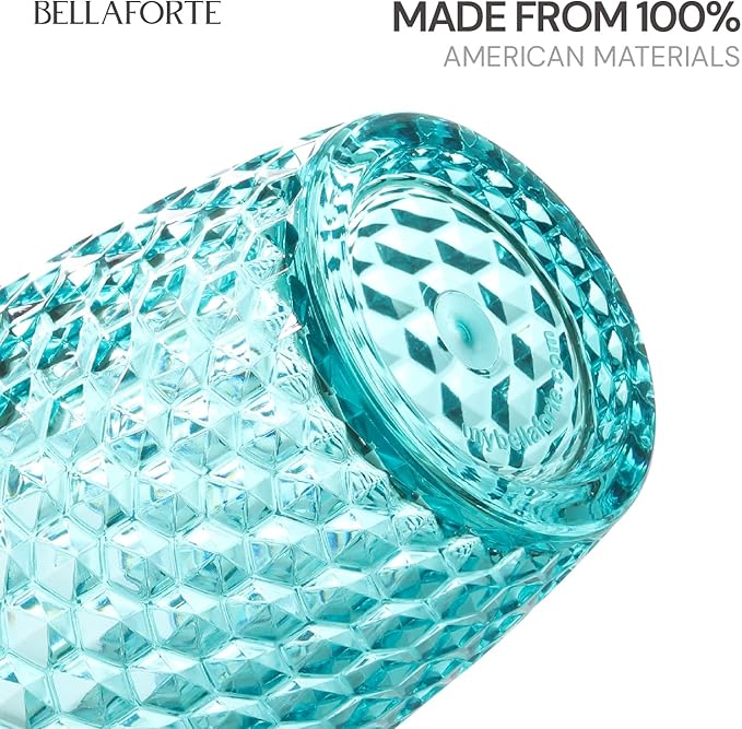 BELLAFORTE Shatterproof Tritan Plastic Tall Tumbler, Set of 4, 19oz - Laguna Beach Drinking Glasses - Unbreakable Tritan Drinking Glasses for Parties - BPA Free - Blue