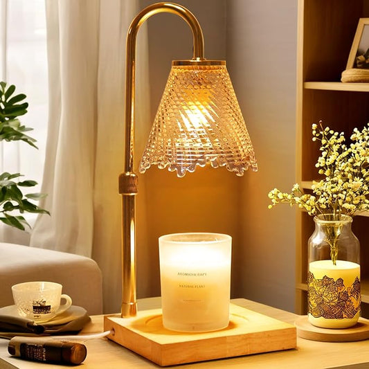 Adjustable Candle Warmer Lamp with Timer: Birthday Gifts for Women New Home Decor - Wax Melt Warmer Gifts for Women for Jar Candles (Gold)