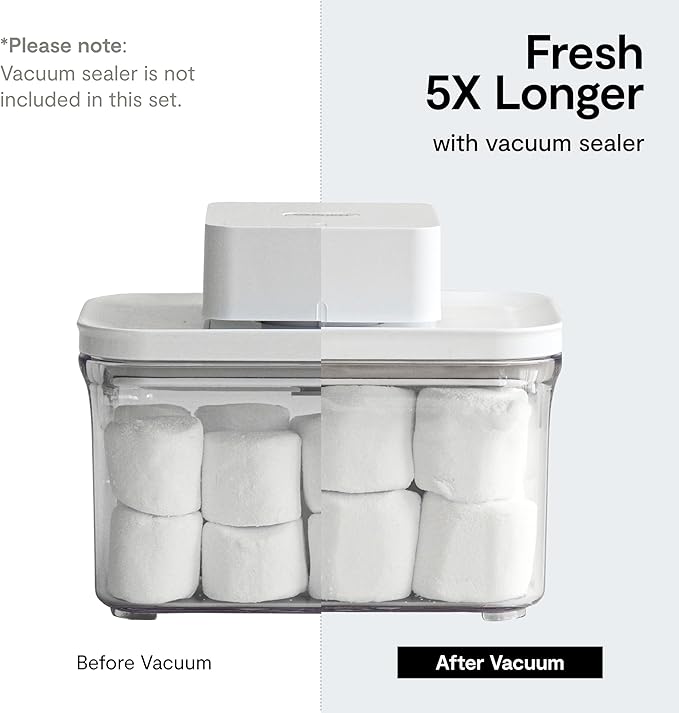 Premium Airtight Food Storage Containers, Square-S 3PC-SET, Smart One-Click Seal Lid, No Hinges, 100% Leak Proof, BPA-FREE, Dishwasher, Freezer & Microwave Safe
