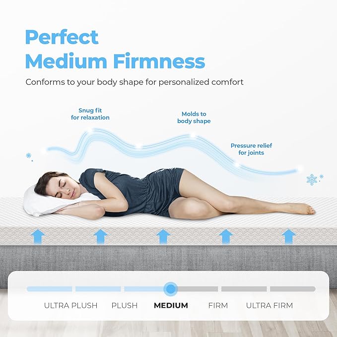 Neo Sleep 8 Inch Cal King Cooling Gel Memory Foam Mattress Medium Firm CertiPUR-US Certified Foam, Mattress in a Box Enhanced Pressure Relief Removable Soft Cover No Fiberglass (California King, 8 in)