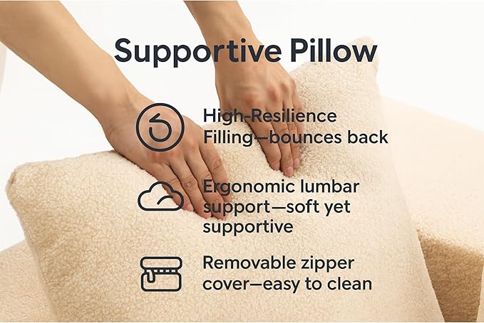 KEIKI L-Shape Cloud Sectional Sofa, 96” Modern Modular Boneless Couch with Left Chaise Lounge, Upholstered Couches for Living Room Bedroom, Beige