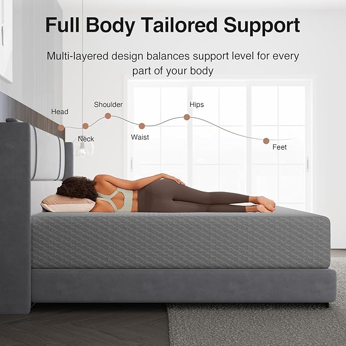 Novilla 14 inch King Size Mattress, Cooling Memory Foam Mattress King with Enhanced Airflow, Pressure Relief & Durable Support, CertiPUR-US Certified Mattresses in a Box with Breathable Fabric