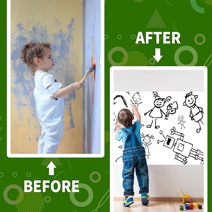 Magnetic Dry Erase Whiteboard Paper 50 x 18 Inch, Self Adhesive Magnetic Dry Erase White Board Sticker for Wall,Peel and Stick Magnetic Wallpaper with 50 Magnetic Letters