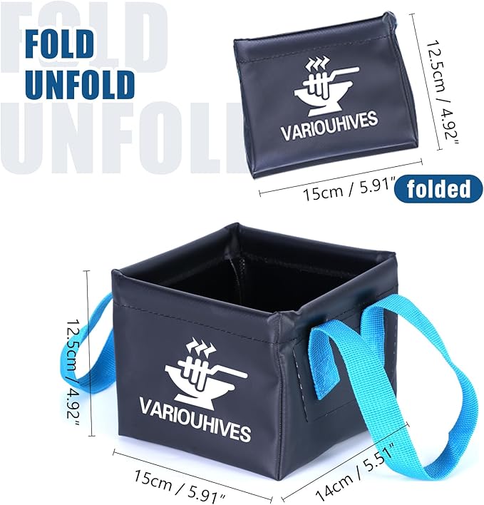 Collapsible Water Bucket for Grill Brush Heads, Durable Dunk Tank for Stainless-Steel Grates and Steam Grills,Ideal Gift for Dads(Bucket Only, No Brush Included)