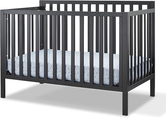 Sorelle Essex Euro 4-in-1 Convertible Crib & Changer – Nursery Furniture Set, Wooden Baby Crib with Non-Toxic Finish, Integrated, Toddler Bed, Daybed, and Full-Size Bed Conversion Kit – Midnight