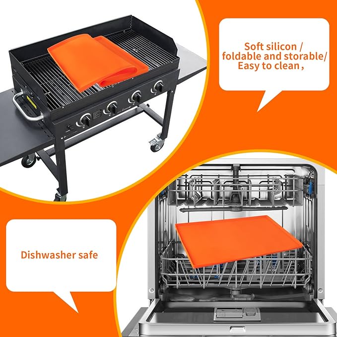 Blackstone Grill Mat 22 inch,Silicone Protective Cover for Blackstone Griddle,Heavy Duty Food Grade Silicone Grill Rubber Mat, Protect Griddle from Rodents, Insects, Debris, and Rust