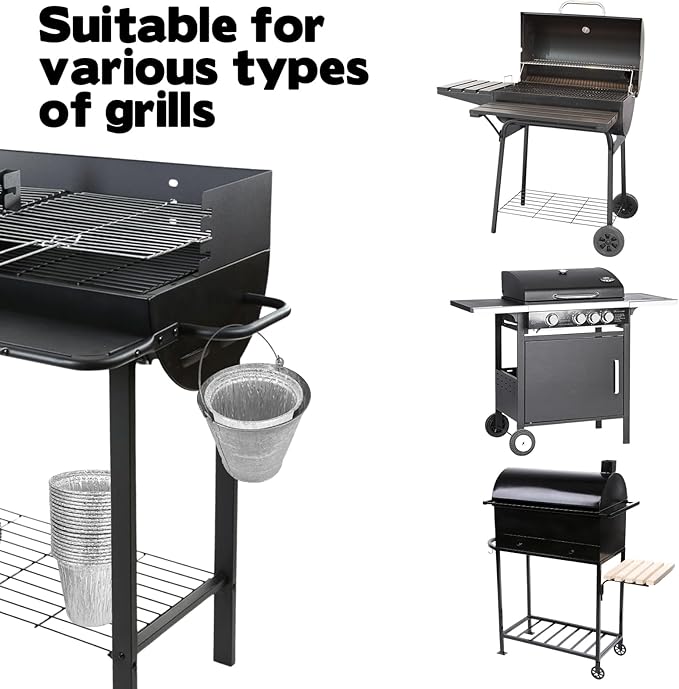 40 Pcs BAC407 Grease Bucket Liner Compatible for Traeger Pellet Wood Grill Smoker, 4.3” x 4” Drip Bucket Liner Replacement Universal Grease Cups Grill Accessories Drip Tray Liner