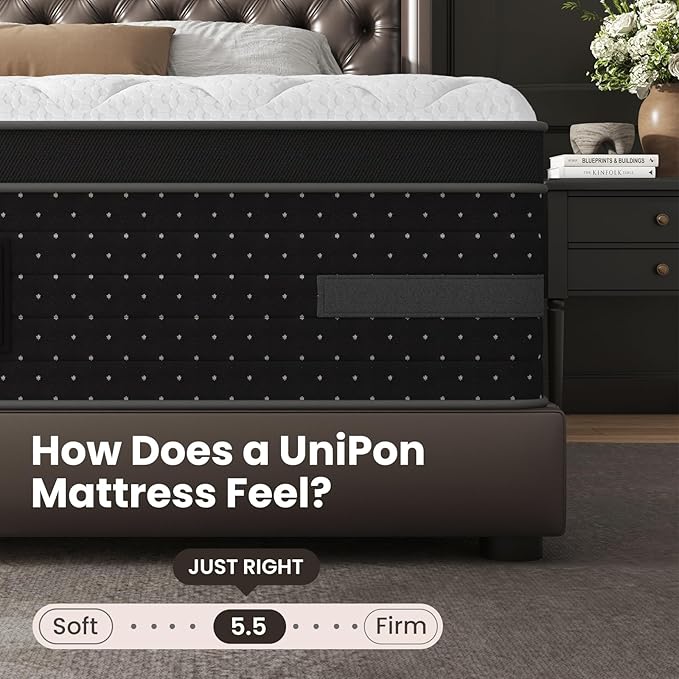 Queen Mattress 14 inch - Premium Cooling Gel Hybrid Mattresses with Air-Flow Individual Pocket Spring for Motion Isolation, Bed in a Box with Fiberglass-Free -365 Night Trial, CertiPUR-US Certified