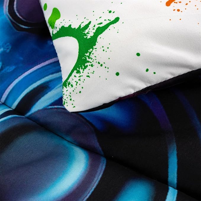 NTBED Game Console Comforter Set for Boys Girls Kids Space Universe Gaming Geometric Lightweight Microfiber Gamer Bedding Sets (Multi, Queen)