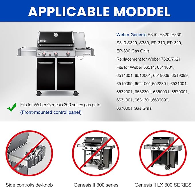 GGC 17.5 inch Flavorizer Bar for Weber Genesis 300 Series Genesis E310 E320 E330 S310 S320 S330 EP-310 EP-320 EP-330, Porcelain-enameled Flavor Bar Replacement for Weber 7620, 5 PCS