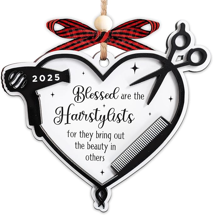 Hairdresser Ornament 2025, Hair Stylist Christmas Ornament, Hairstylist Gifts Women, Hairdresser Christmas Ornaments, Gifts for Hairstylist Women, Barber Stuff, Wooden Ornaments