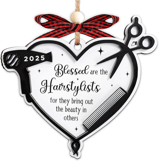 Hairdresser Ornament 2025, Hair Stylist Christmas Ornament, Hairstylist Gifts Women, Hairdresser Christmas Ornaments, Gifts for Hairstylist Women, Barber Stuff, Wooden Ornaments