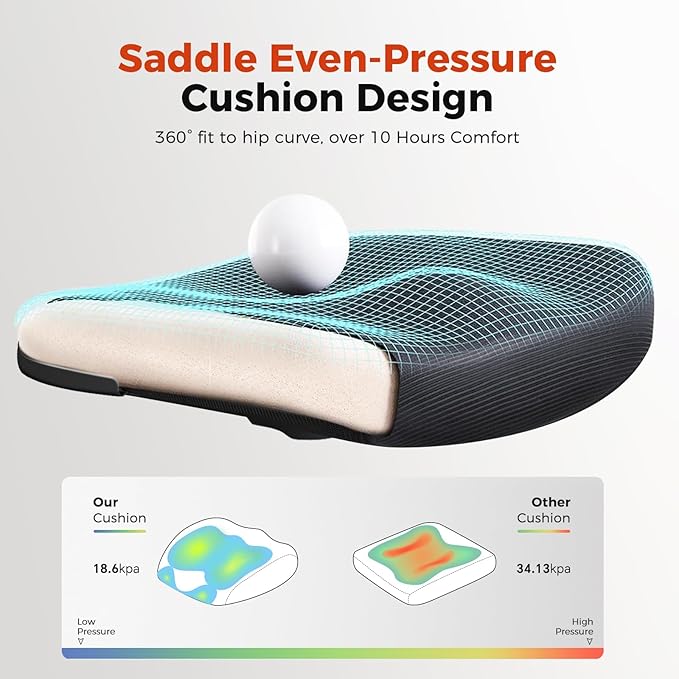 GTRACING Office Chair Ergonomic Desk Chair with 3D Adaptive Lumbar Support, High Back Home Mesh Chair with Flip-Up Arms, Swivel Rolling Computer Seating for Long Desk Work (Black)