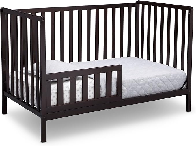 Delta Children Heartland 4-in-1 Convertible Crib - Greenguard Gold Certified, Dark Chocolate