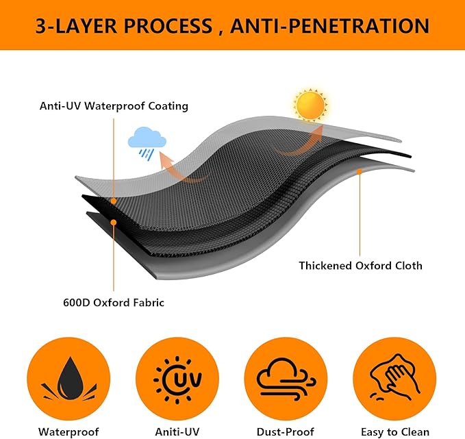 Grill Cover for Pit Boss 820 Deluxe,Pro Series 850,820FB 820D3 820SC 820XL 820PS1 820CS1,Z Grill 700 Series,Outdoor Heavy Duty 600D Waterproof BBQ Pitboss Smoker Cover for 820D PB820FB Grill,Black