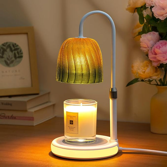 Glocusent RGB Candle Warmer Lamp with Timer, Dimmable & 7 Colors, Height Adjustable, Christmas Birthday Gifts for Mom Women Her, Wax Melt Warmer for Jar Candles, House Warming, Room Home Office Decor