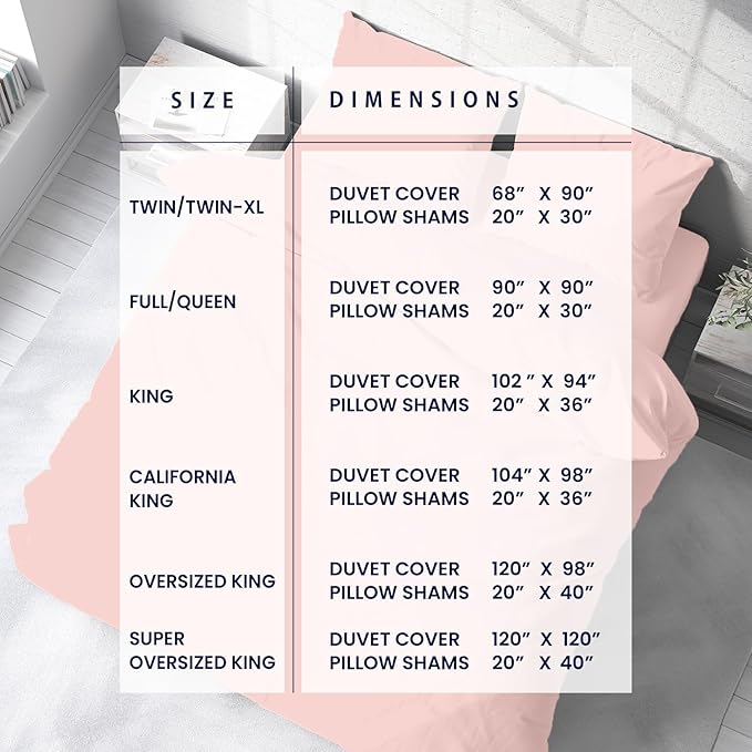 Kotton Culture 120"x120" 3 Pc Super King Plus/Super Oversize King Duvet Cover Set 100% Egyptian Cotton - 600 TC Comforter Cover,Zipper Closure & Corner Ties -Fits Only Extra Large Inserts -Pink Blush