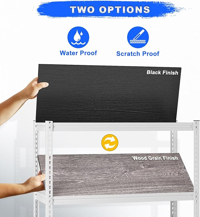 REIBII Garage Shelving 2500LBS Storage Shelves Adjustable Heavy Duty Shelving Metal Shelving 65.7" H Metal Shelves White Shelves for Pantry Kitchen 15.3" D x 33.8" W x 65.7" H