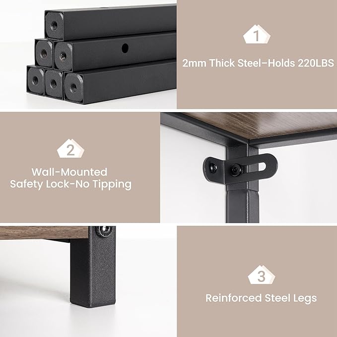 5-Tier Corner Shelf | 70 Inch Tall Bookshelf & Plant Stand, Heavy Duty Storage for Home Office & Living Room - Grey