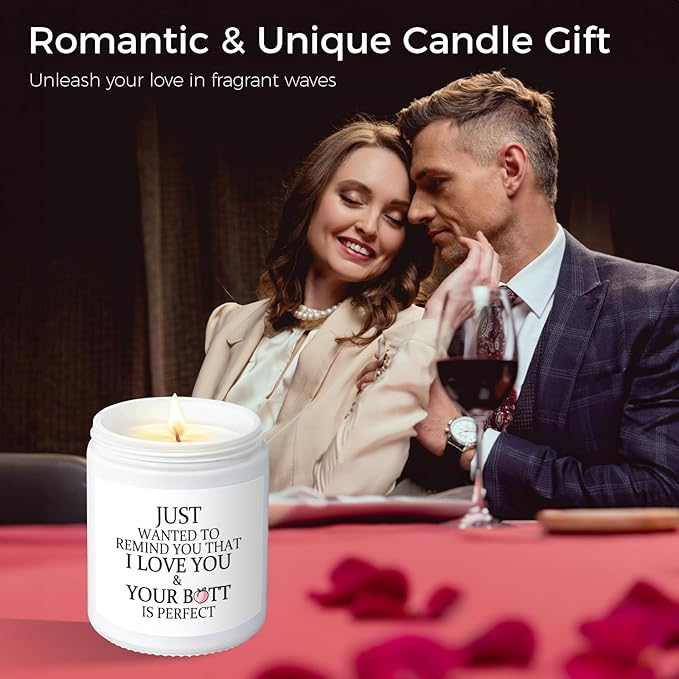 MOASITN Romantic Scented Candles for Her Him, I Love You & Your Butt is Perfect Valentines Day, Anniversary, Birthday, Christmas Candles for Girlfriend, Wife, Husband, Boyfriend, Couples