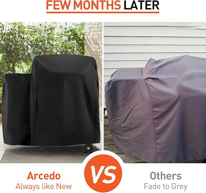 Outdoor Grill Cover Compatible with Traeger 20 and Rec Tec Bullseye - Heavy Duty Pellets Smoker Cover for Tailgater Grill Accessories