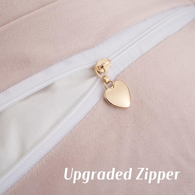 FUTEI Pink Chenille Throw Pillow Covers 18x18 Inch Set of 2,Soft Cozy Bound Edge Design Cushion Case,Home Decor for Couch Bed Living Room