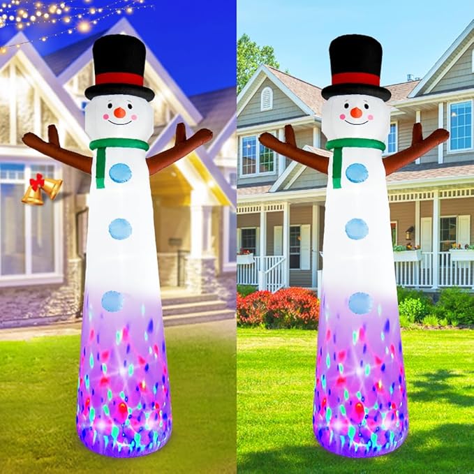 12ft Christmas Snowman Inflatable Outdoor Decoration Yard Decoration Built-in LED Lights for Christmas Holiday Party Indoor, Outdoor, Yard, and Lawn Decorations