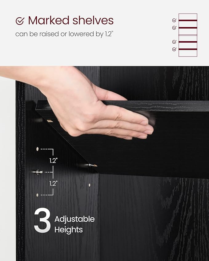 VASAGLE CUSTOS Collection - Bookshelf, 6-Tier Bookcase, Book Shelf, Open Storage Shelf, 9.4 x 23.6 x 63.3 Inches, for Living Room, Home Office, Dinning Room, Ebony Black ULBC166T56