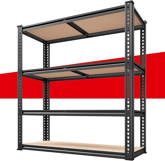 REIBII 40" W Garage Shelving 2000LBS Storage Shelves Adjustable Metal Shelving 4 Tier Metal Shelves Pantry Shelf for Closet Basement Kitchen 40" W x 19.7''D x 60''H