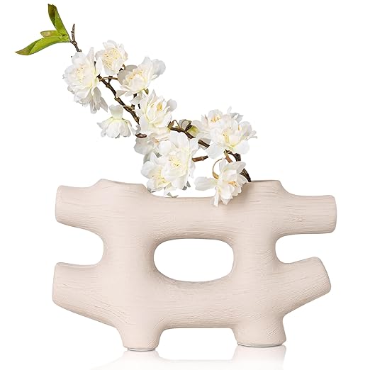 Ceramic Vase, Wabi Sabi Decor, Handmade Vase for Home Decor, Cute Small Textured vase Coffee Table Decor for Bedroom, Office, Living Room, Bathroom, Shelf