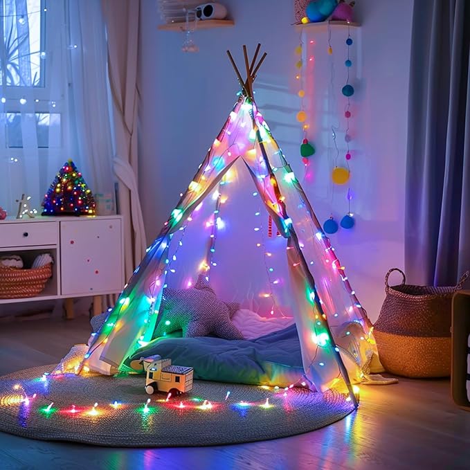 JMEXSUSS 132ft 400 LED Christmas Lights Indoor Outdoor Waterproof, 8 Modes Multicolor Christmas Tree Lights Plug in with Remote, Twinkle String Light for Bedroom Party Tree Christmas Decor