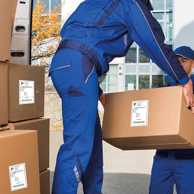 4 Rolls 4" x 6" Direct Thermal Shipping Label Compatible for Zebra 2844 ZP-450 ZP-500 ZP-505 Printers, Permanent Adhesive, Perforated Postage Label Paper - 450 Labels/Roll, 1" Core