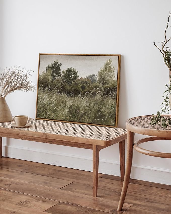 InSimSea Framed Canvas Wall Art, Countryside Field Modern Farmhouse Decor, Wall Art for Living Room, Bedroom, French Country Decor, 20"x30"