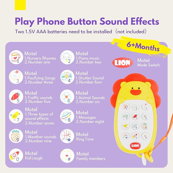 Lovvie & Joy Toddler Sofa Chair, Soft Toddler Kids Chair with Learning Toy Phone,Cloth Book and Rattle Toy,Toddler Chair Couch for Boys and Girls Ages 1+ Years Elephant